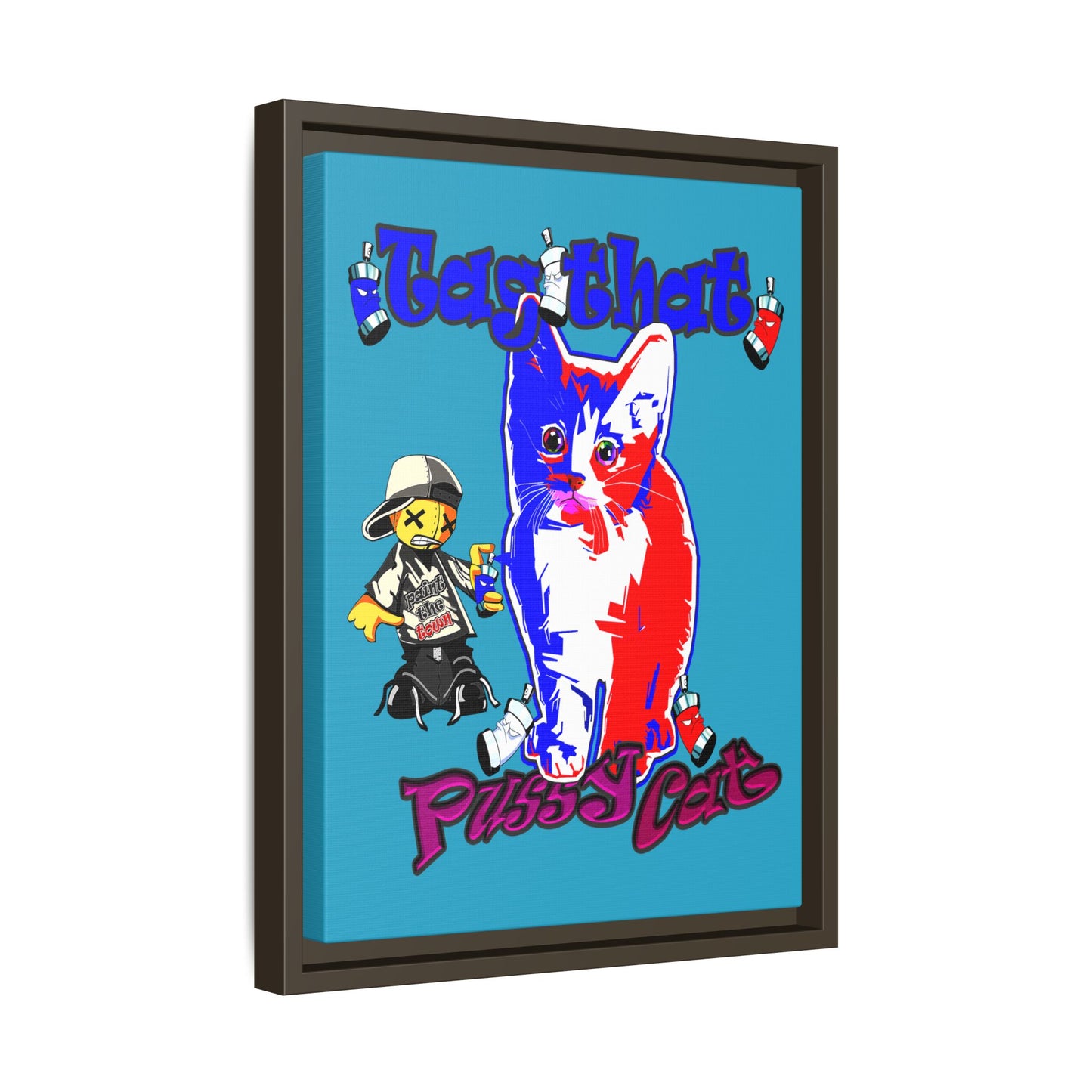 tag that - framed canvas art (turquoise)
