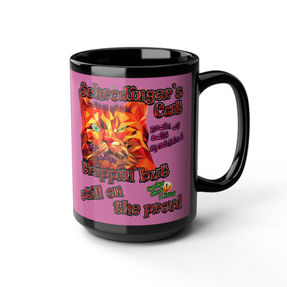 schrodinger's cat - Black Mug (light pink)