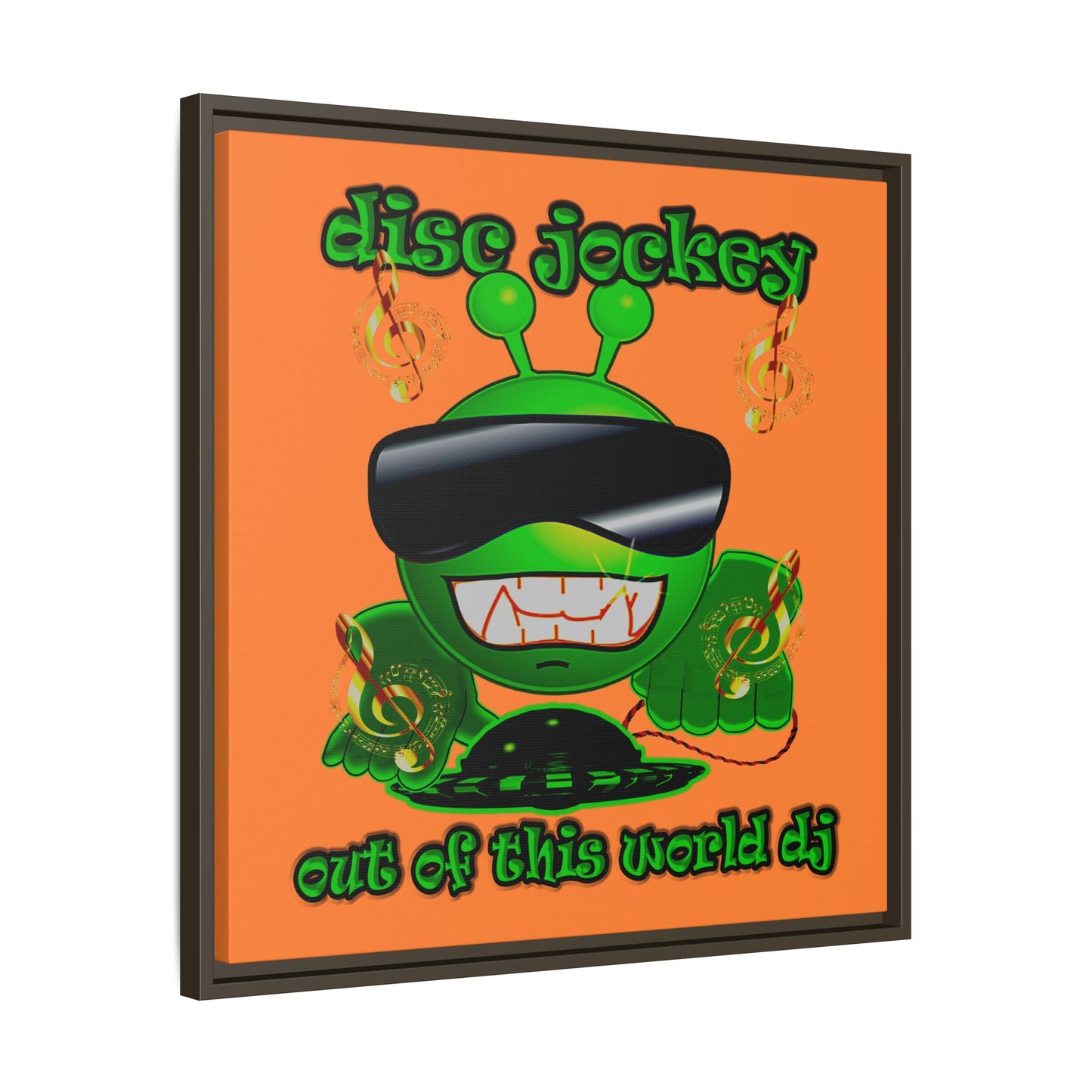 disc jockey - framed canvas art (crusta)