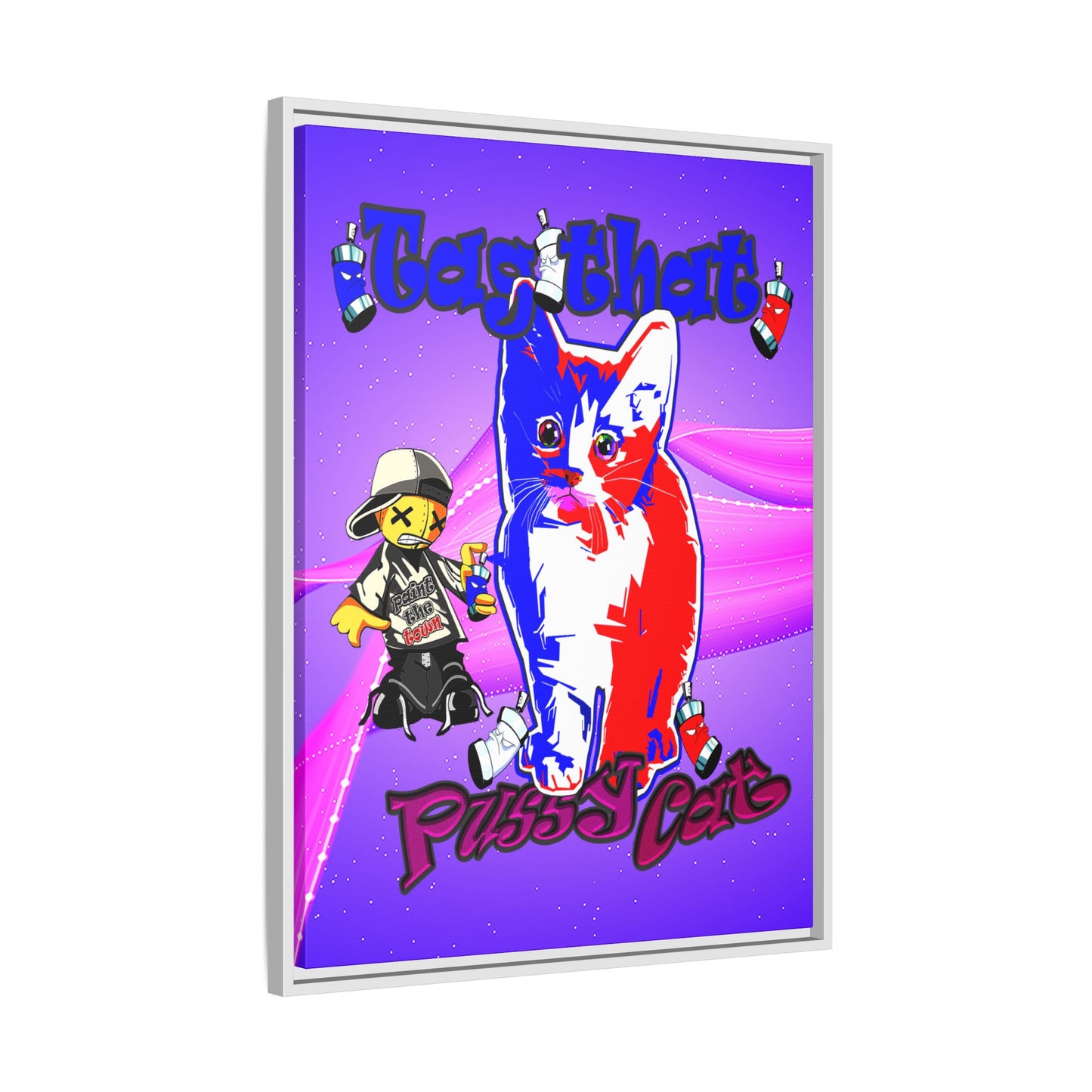 tag that - framed canvas art (purple-pink wave)