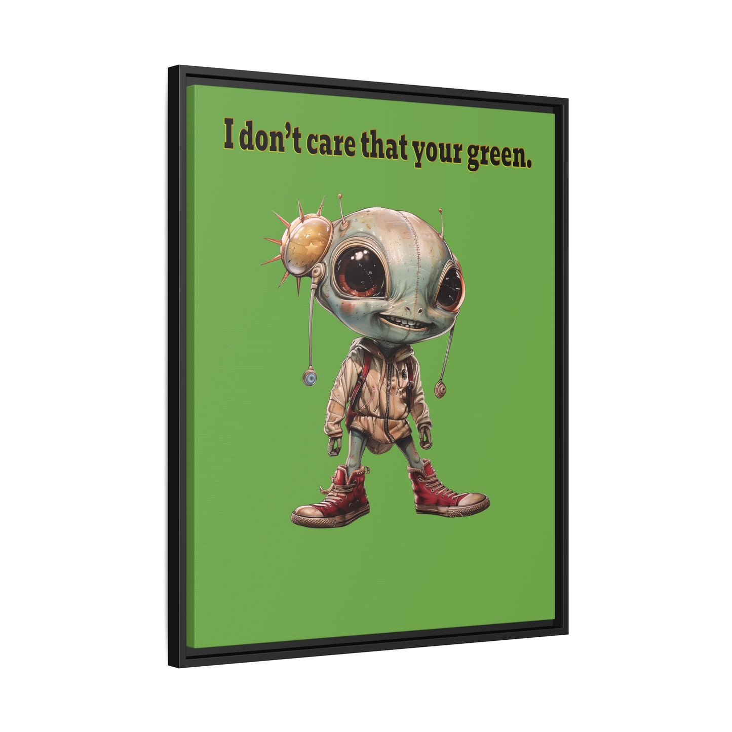 I don't care that your green - framed canvas art (green)