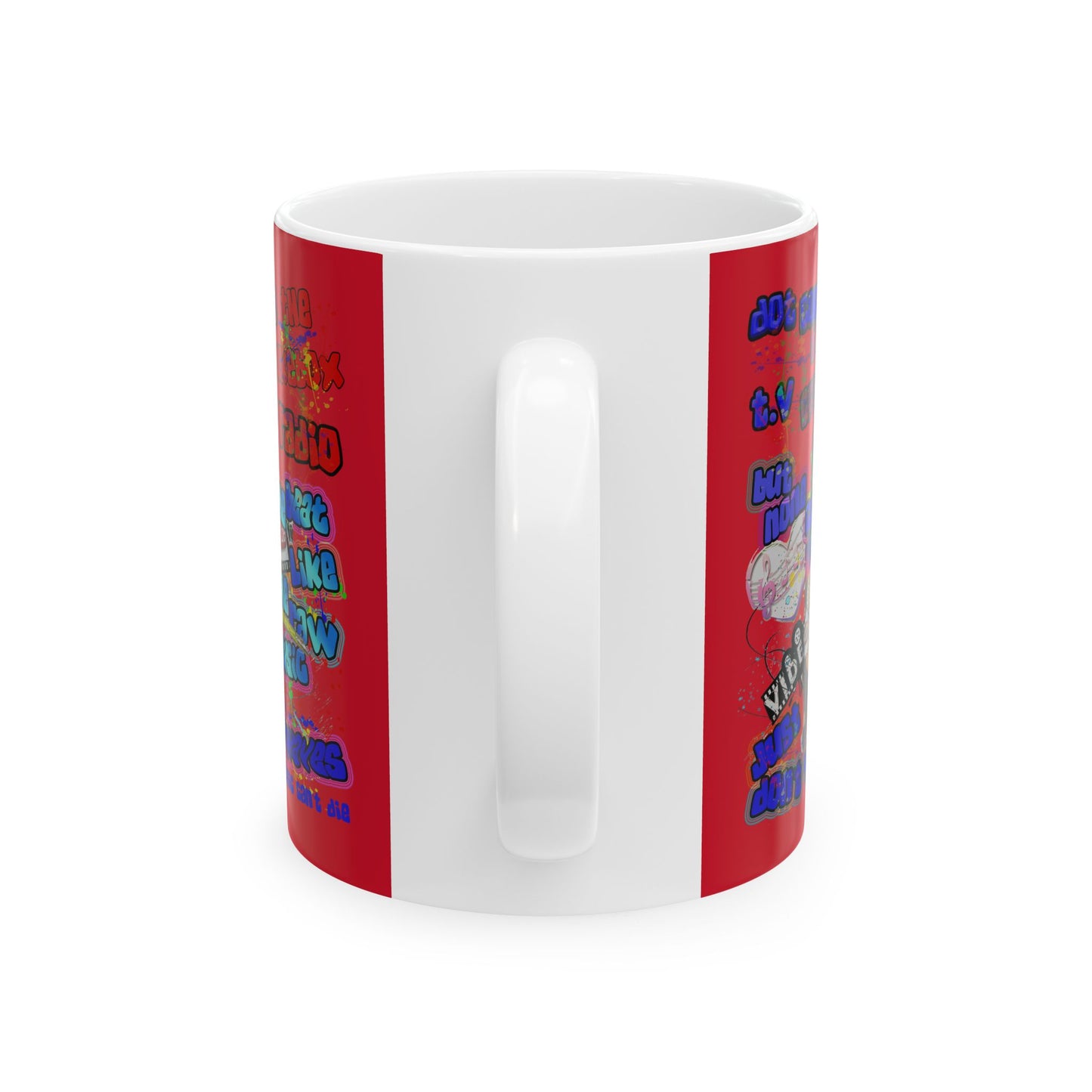 drop the beat - White Mug (dark red)