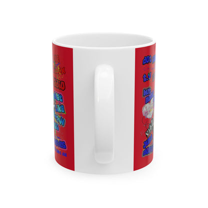 drop the beat - White Mug (dark red)
