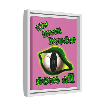 green monster - framed canvas art (light pink)