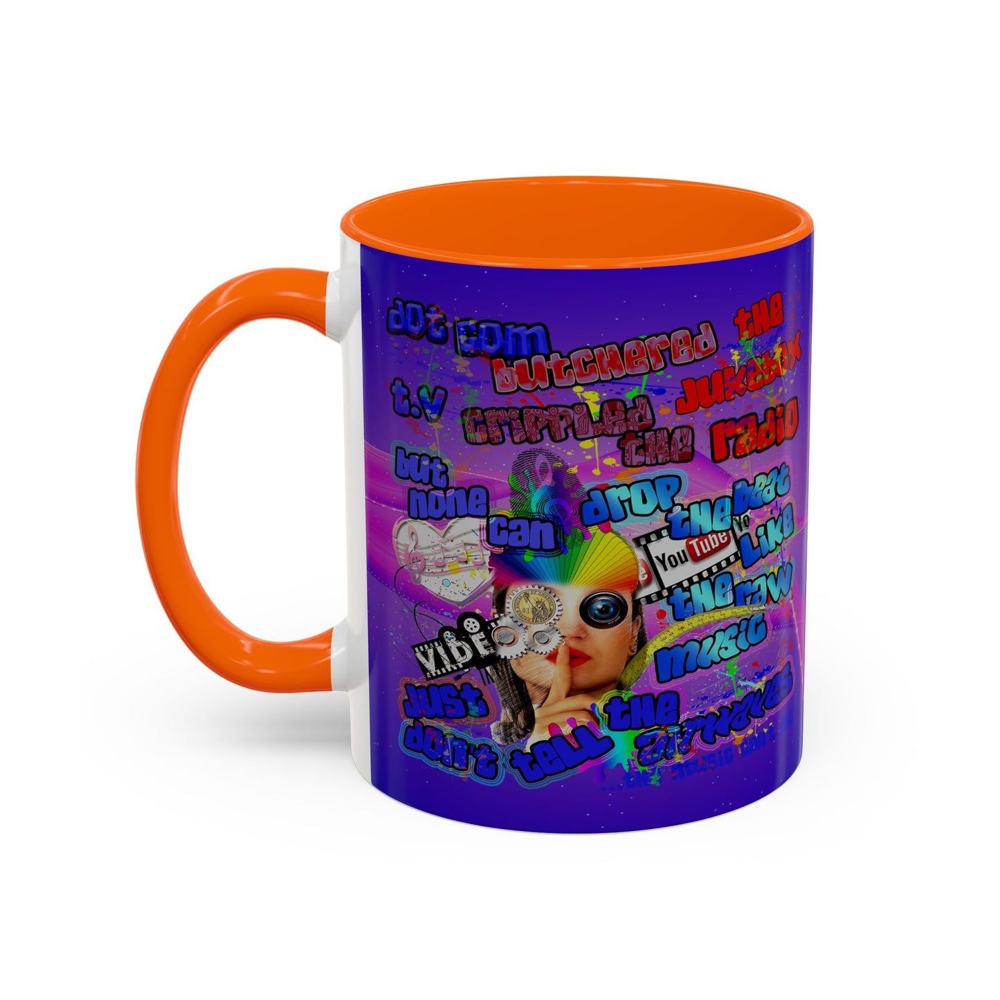 drop the beat - Accent Mug (purple-pink wave)