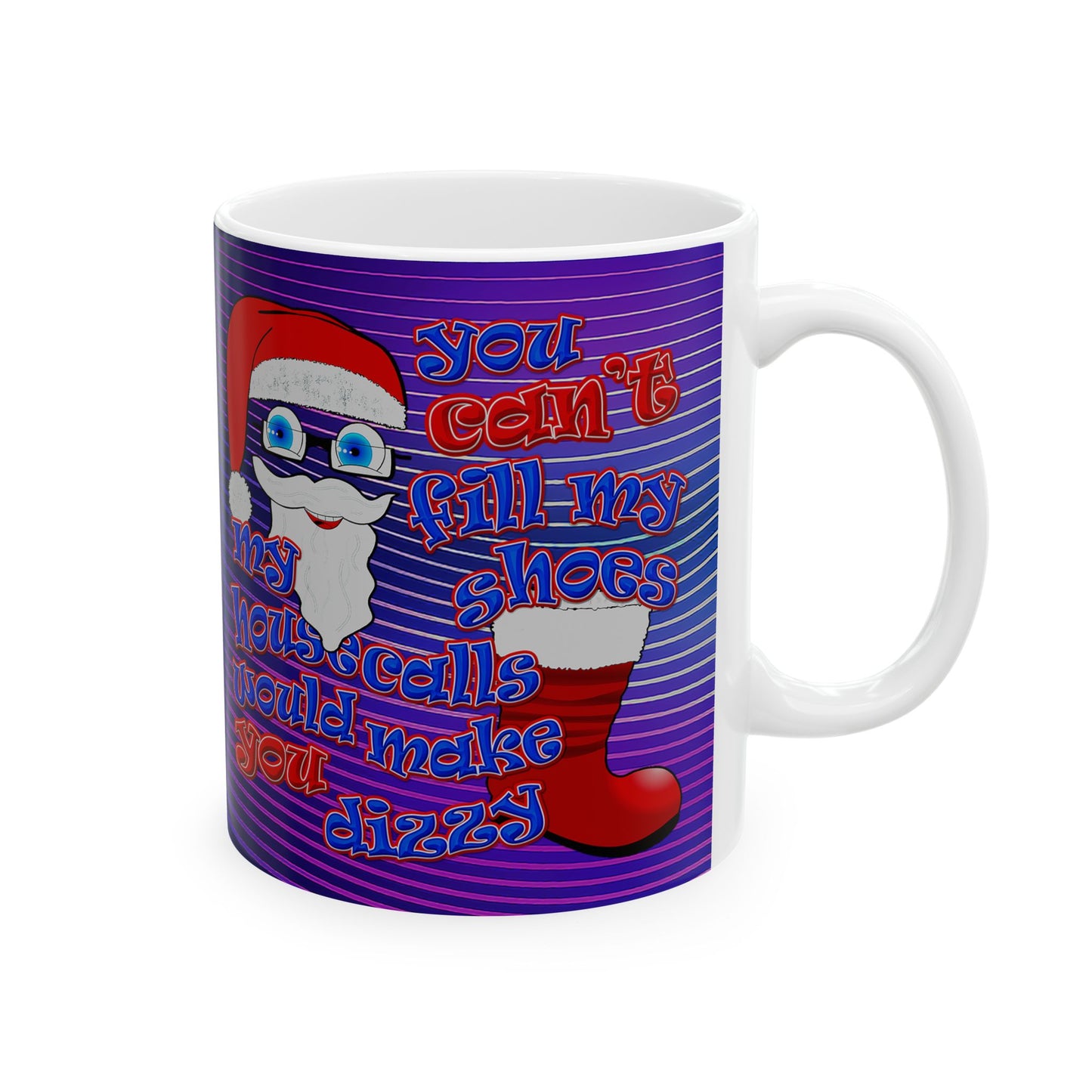 santa's shoes - White Mug (purple wave)