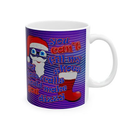 santa's shoes - White Mug (purple wave)