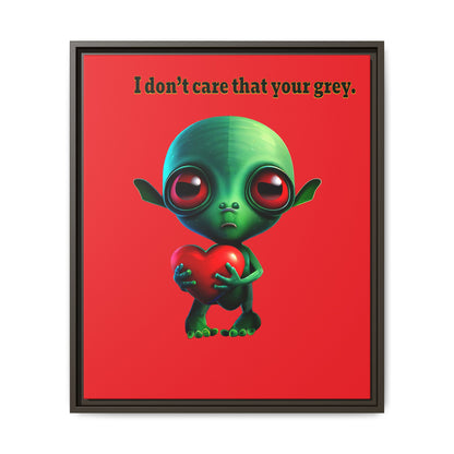 I don't care that your grey - framed canvas art (red)