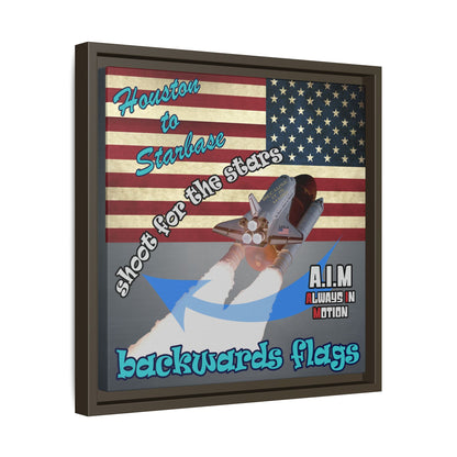 shoot for the stars - framed canvas art (grey-light grey)