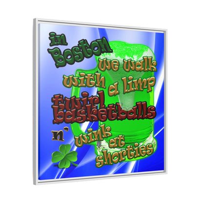 celtics logo - framed canvas art (blue-white wave)