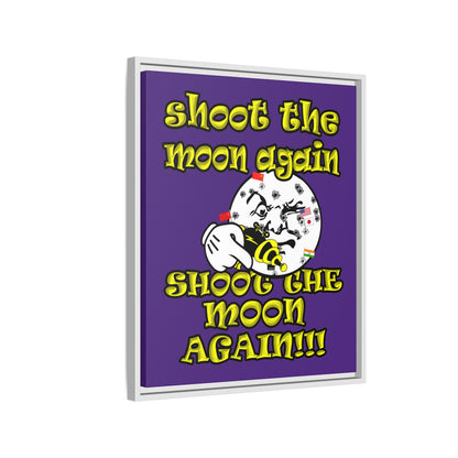 shoot the moon again - framed canvas art (purple)