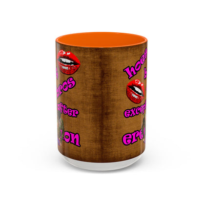 hoes b4 bros - Accent Mug (brown papyrus)