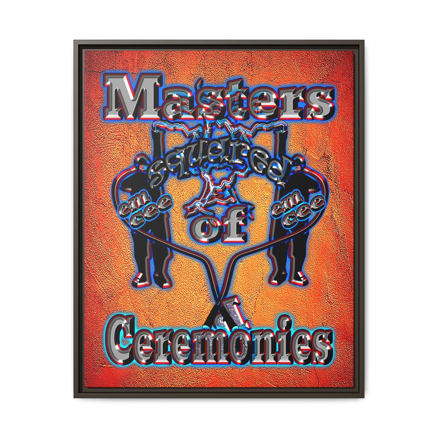em cee squared - framed canvas art (burnt orange)