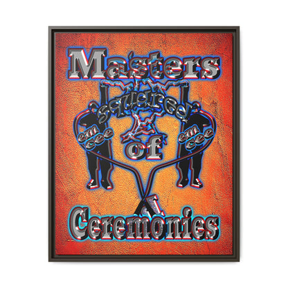 em cee squared - framed canvas art (burnt orange)