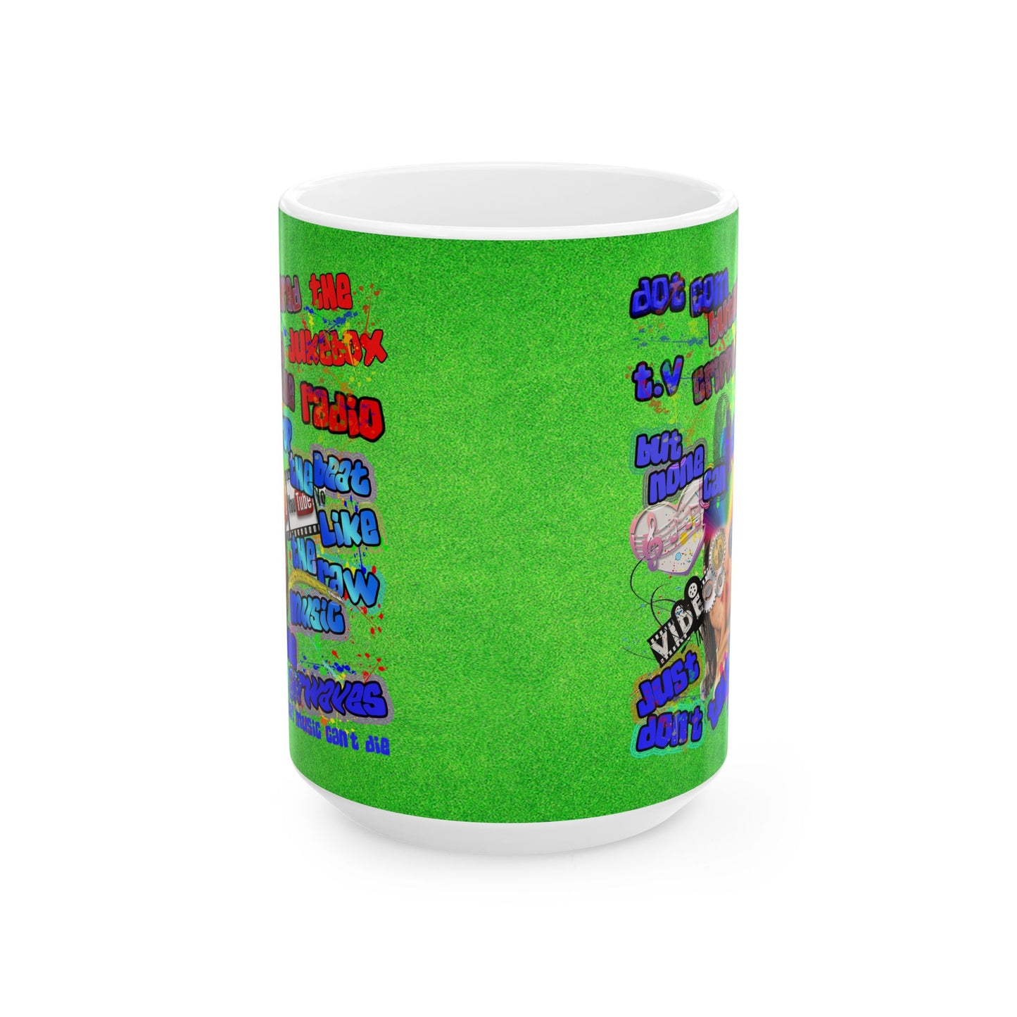drop the beat - White Mug (green turf)