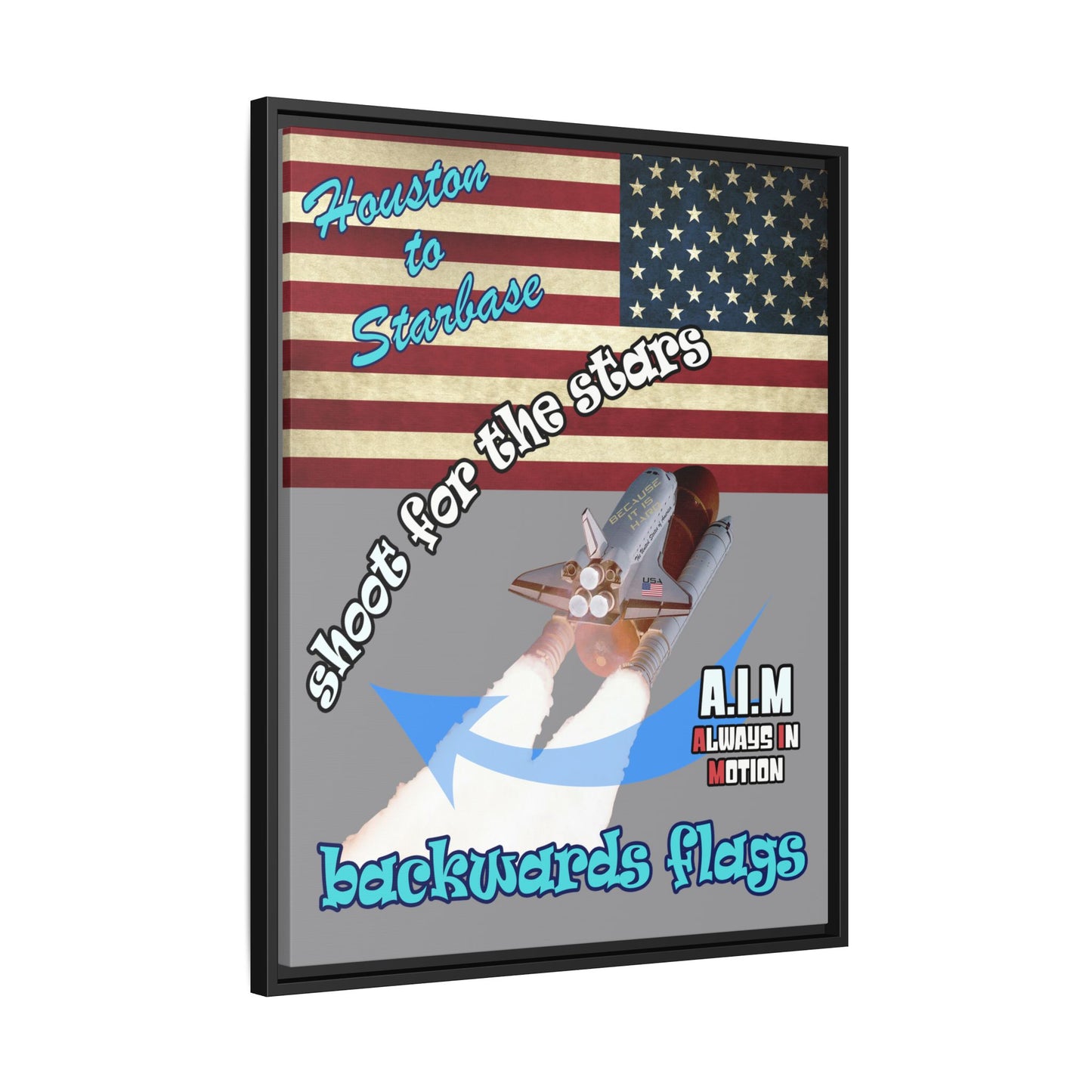 shoot for the stars - framed canvas art (grey)