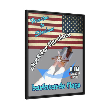 shoot for the stars - framed canvas art (grey)