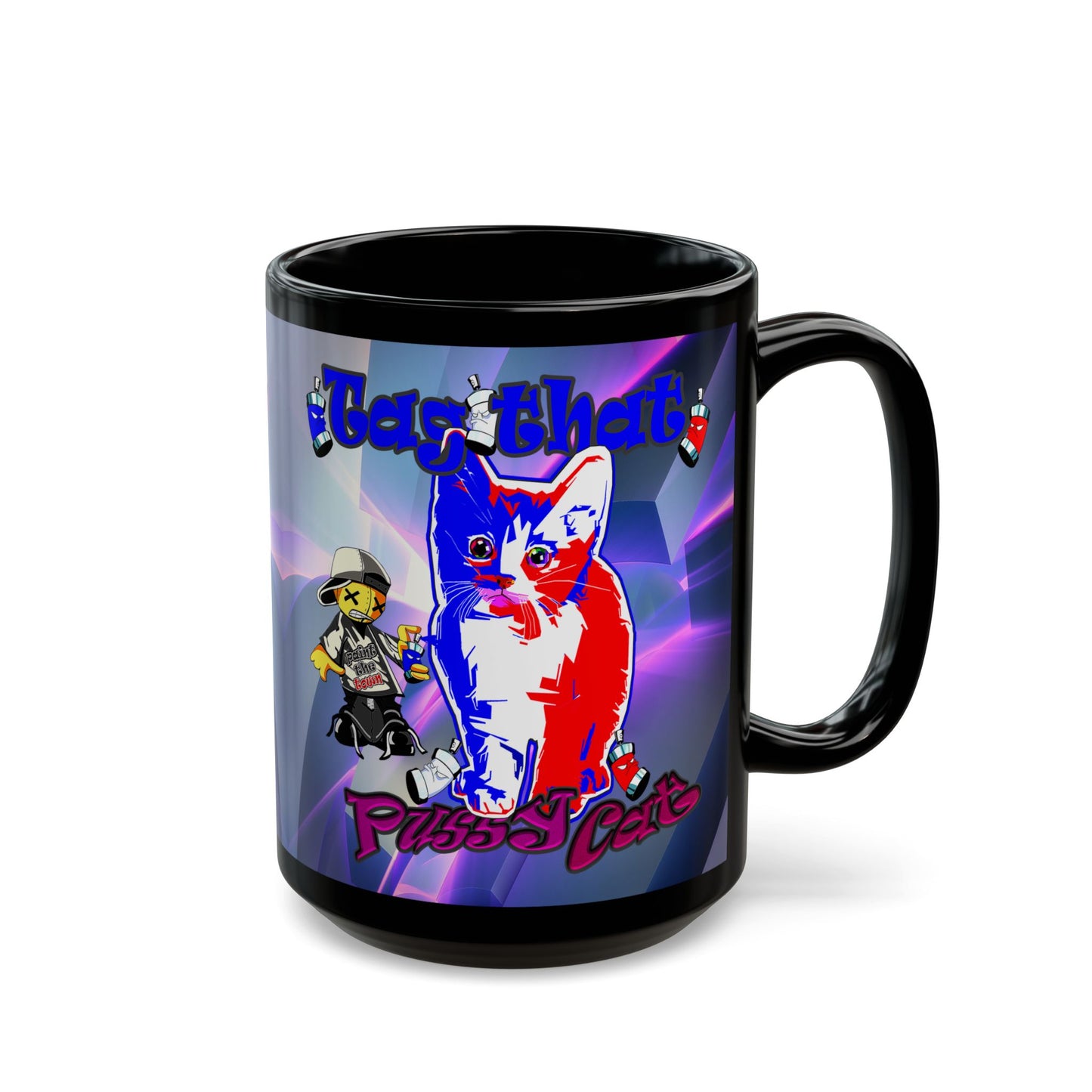 tag that - Black Mug (grey-pink wave)