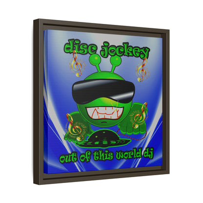 disc jockey - framed canvas art (blue-white wave)