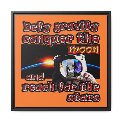 defy conquer reach - framed canvas art (crusta)