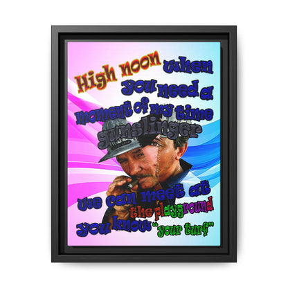 high noon - framed canvas art (light blue-pink wave)