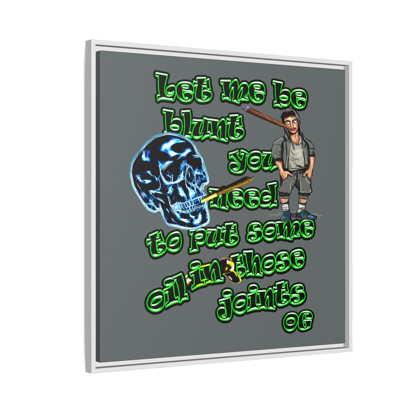 og - framed canvas art (dark grey)