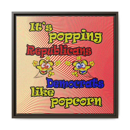 popping like popcorn - framed canvas art (yellow-orange wave)
