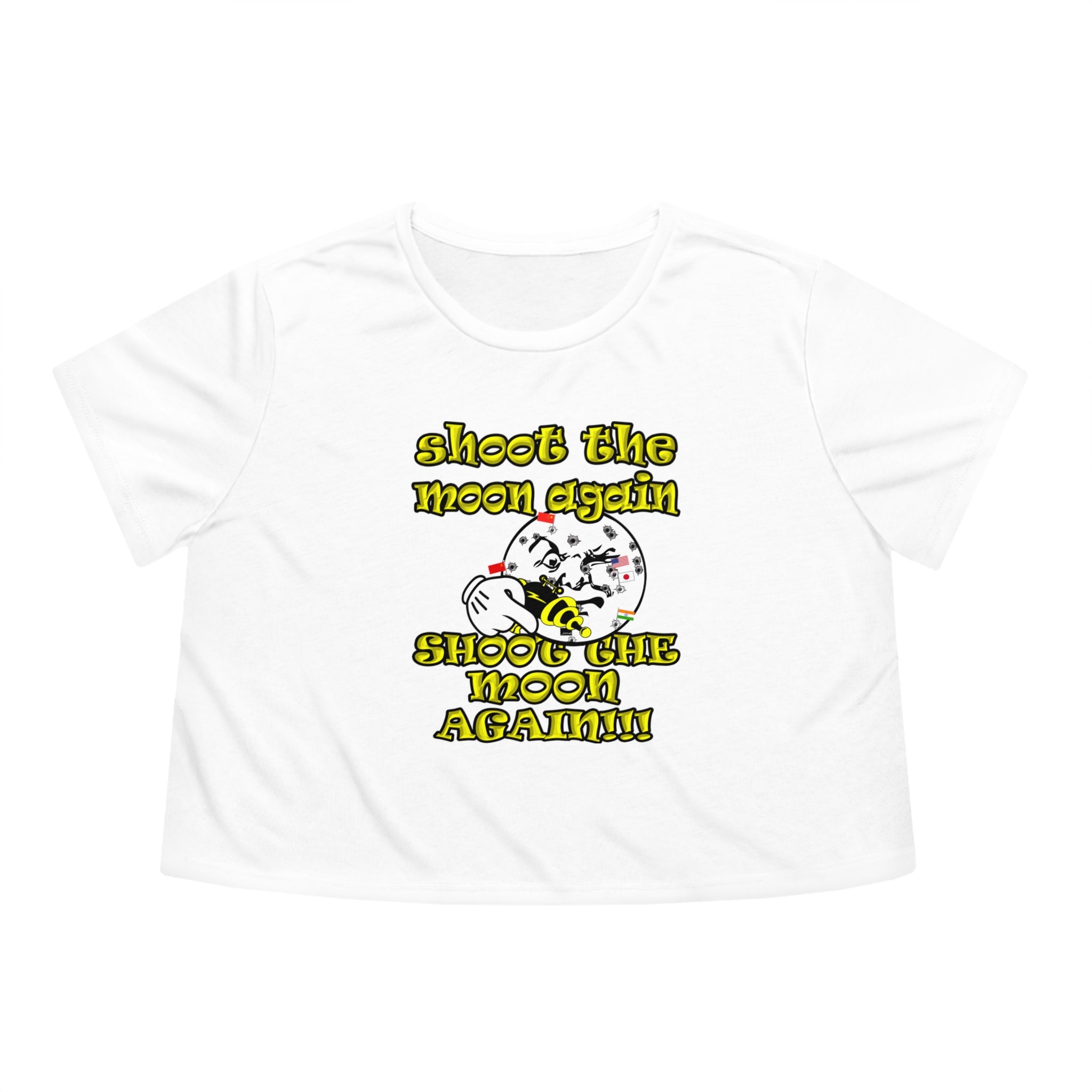 shoot the moon again - Women's Flowy Cropped Tee