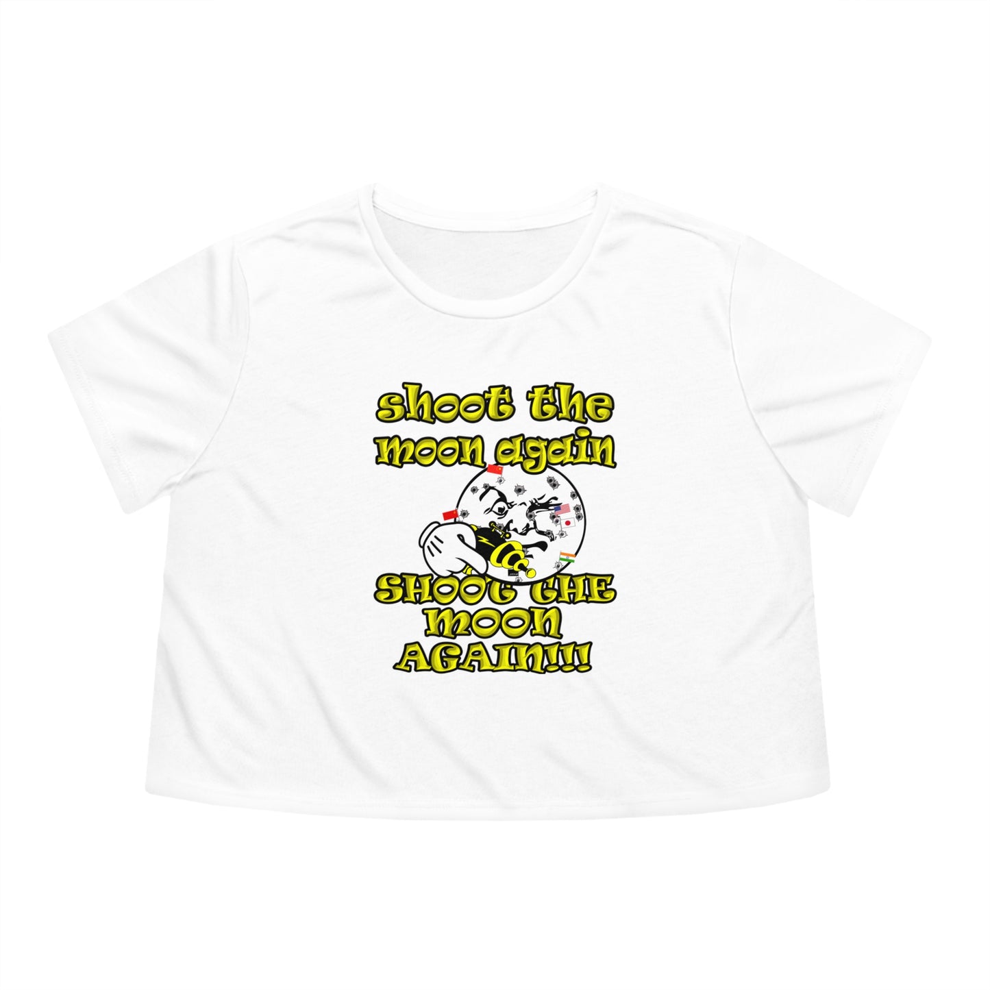 shoot the moon again - Women's Flowy Cropped Tee