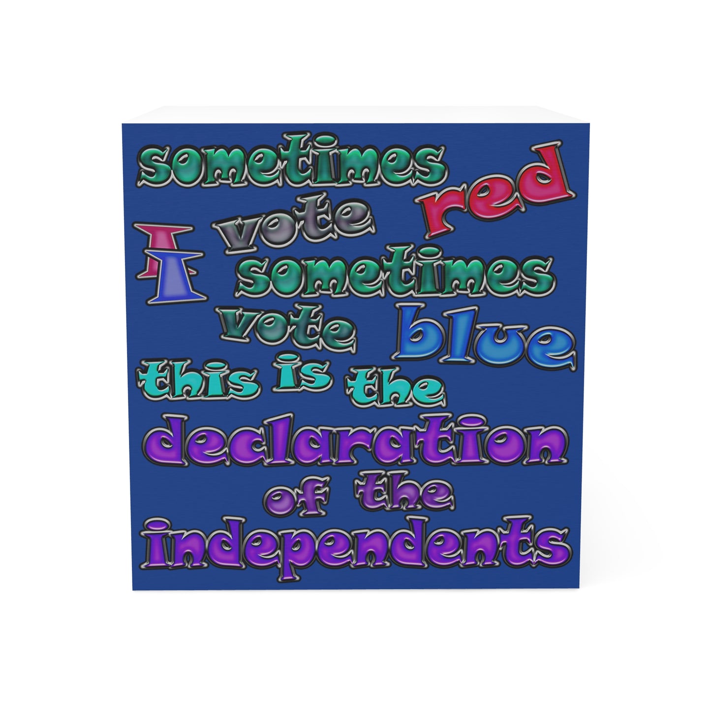 declaration of the independents - note cube (dark blue)