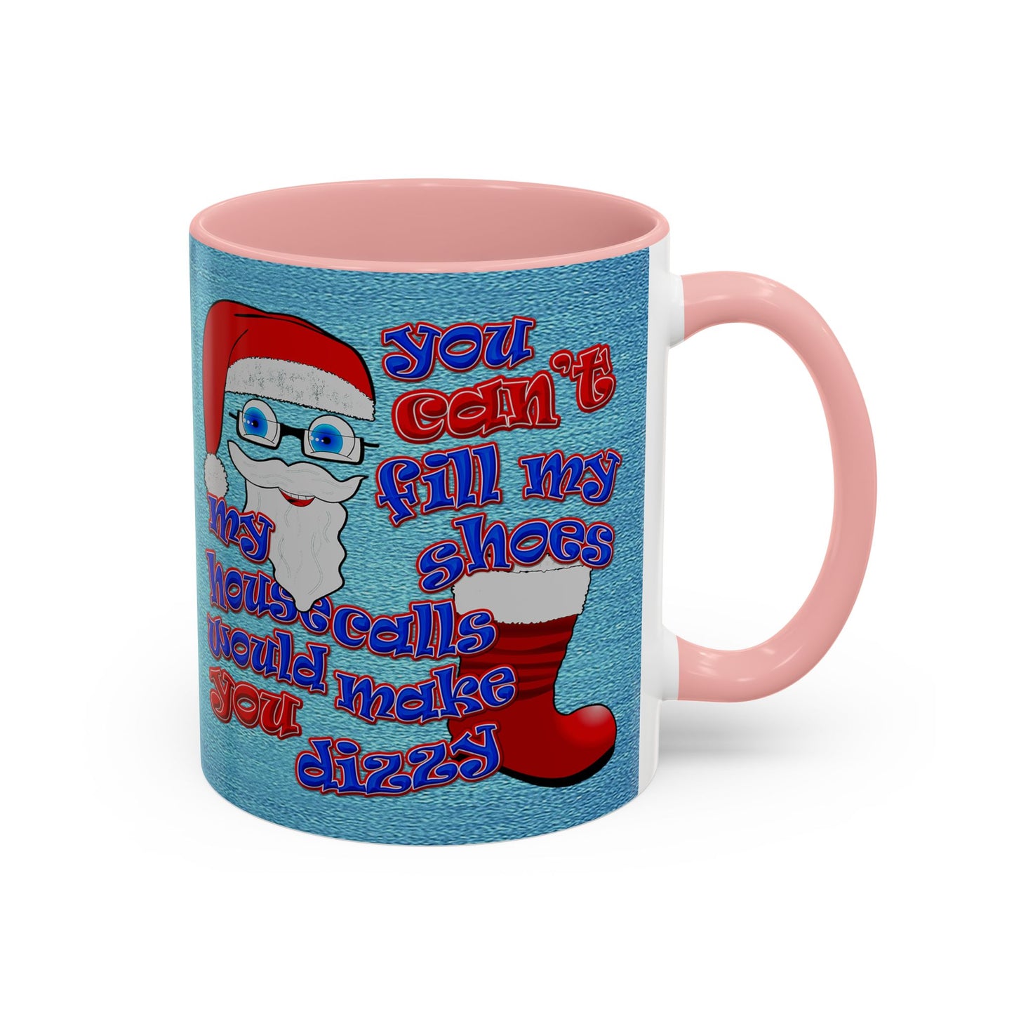 santa's shoes - Accent Mug (faded dark blue)