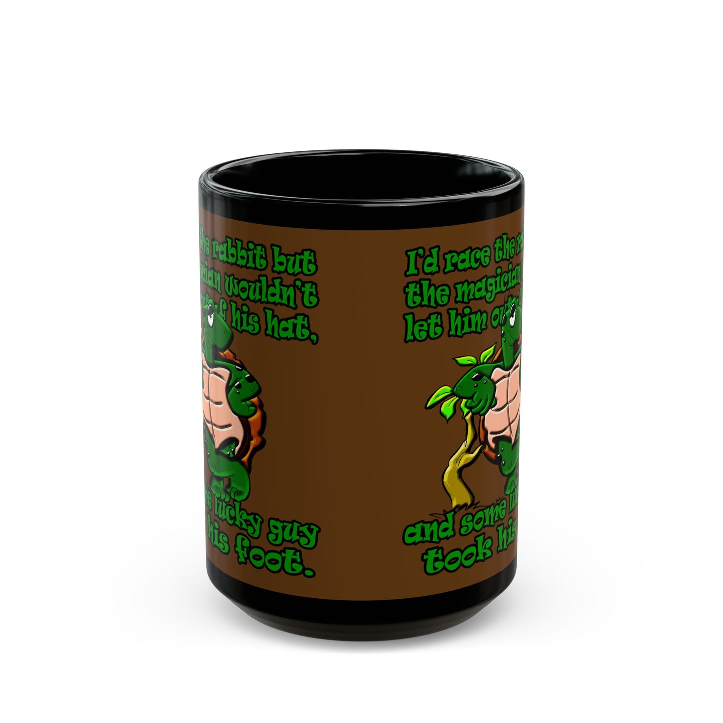 turtle race - Black Mug (brown)
