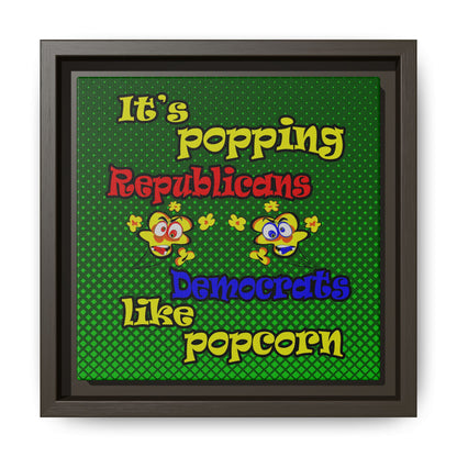 popping like popcorn - framed canvas art (logo green)