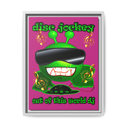 disc jockey - framed canvas art (pink)