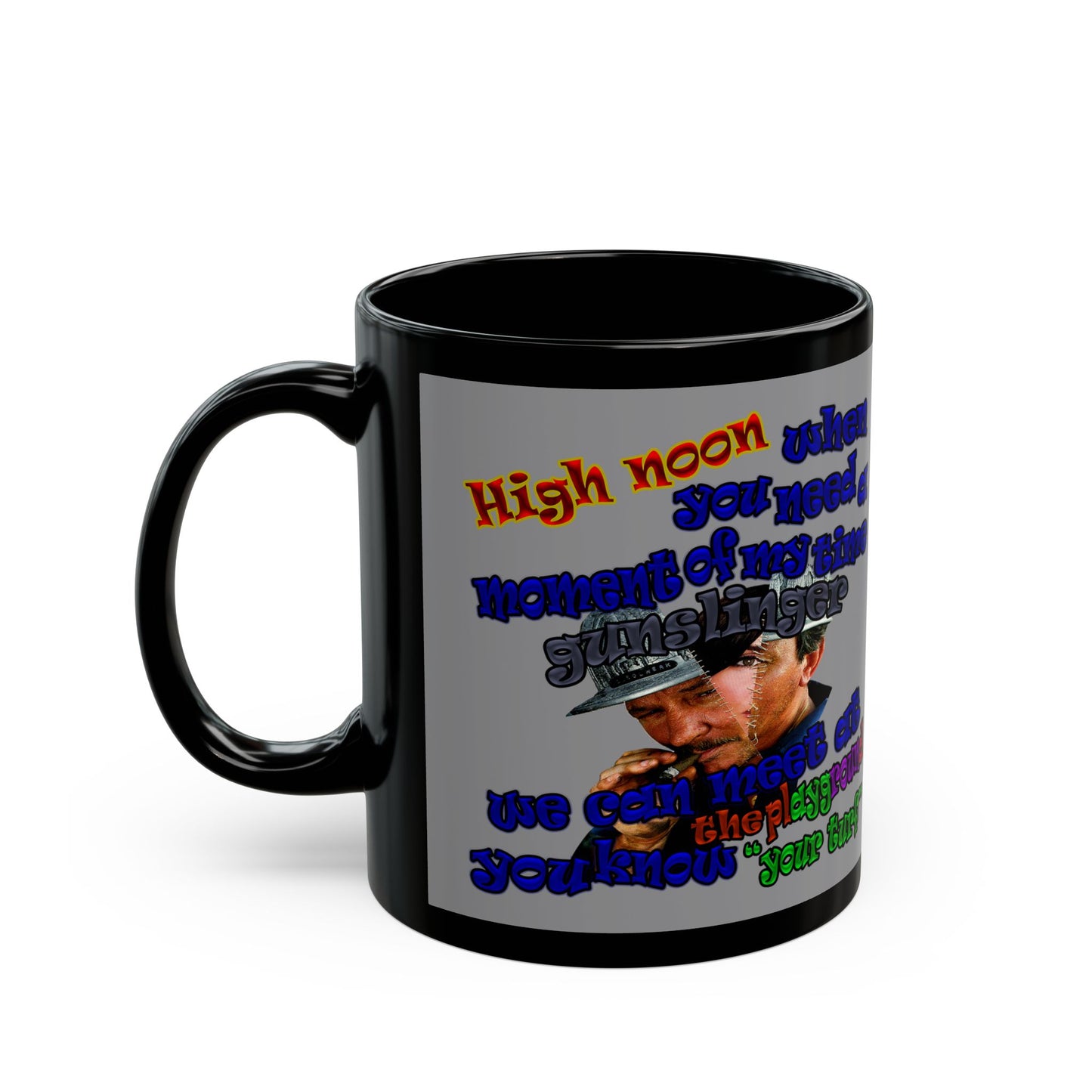 high noon - Black Mug (grey)