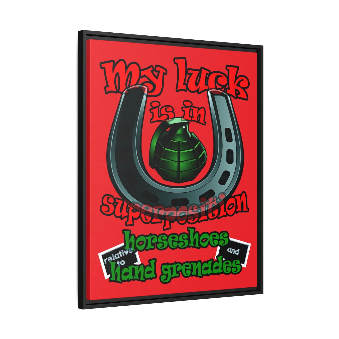 my luck - framed canvas art (red)