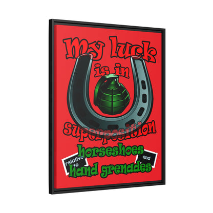 my luck - framed canvas art (red)