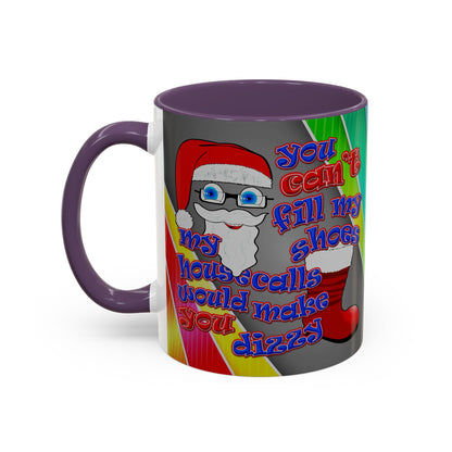 santa's shoes - Accent Mug (rainbow split)