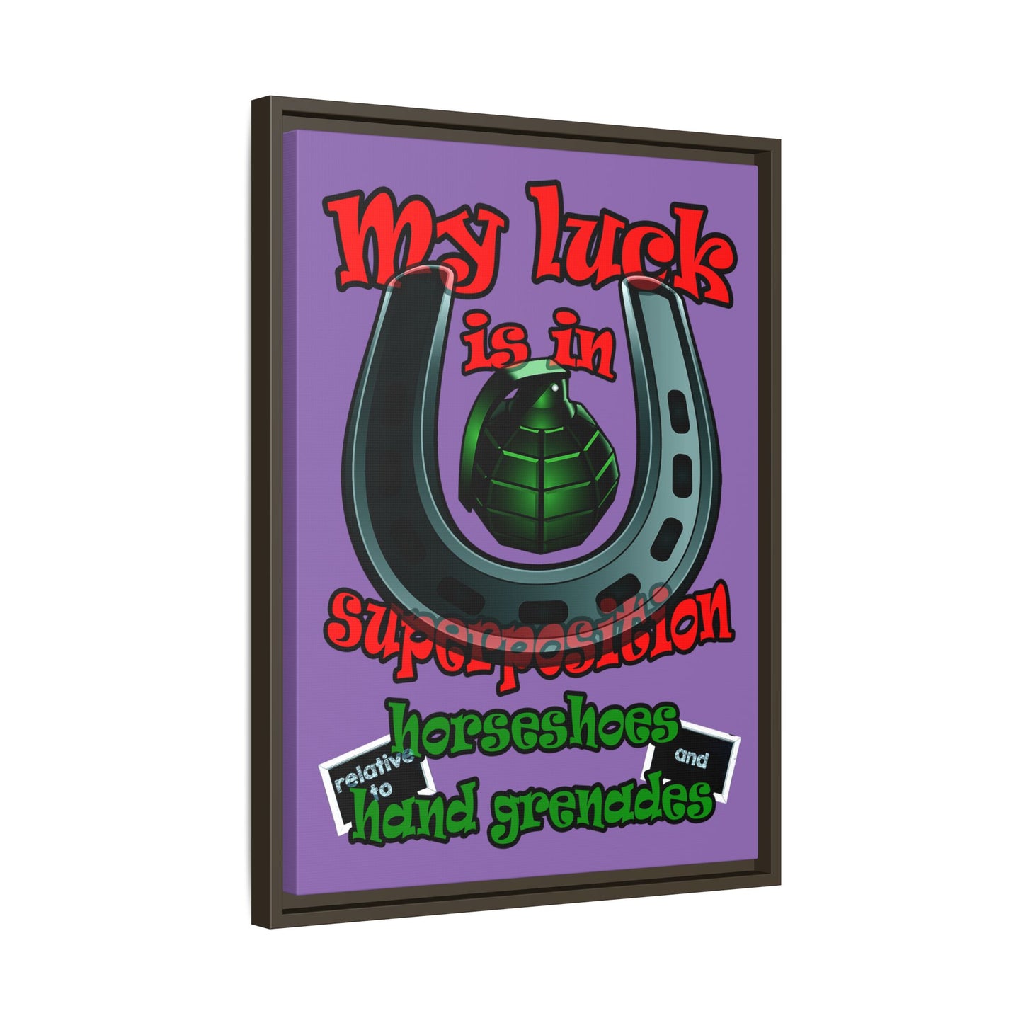my luck - framed canvas art (light purple)
