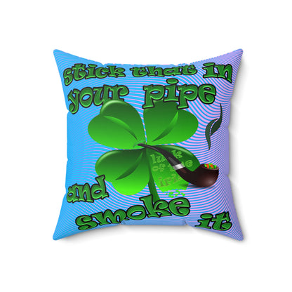 celtics logo - Spun Polyester Square Pillow - (light blue-purple wave)