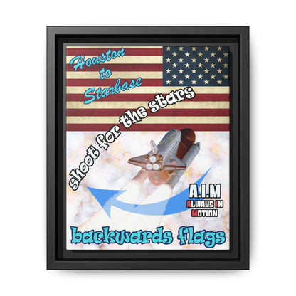 shoot for the stars - framed canvas art (white marble)