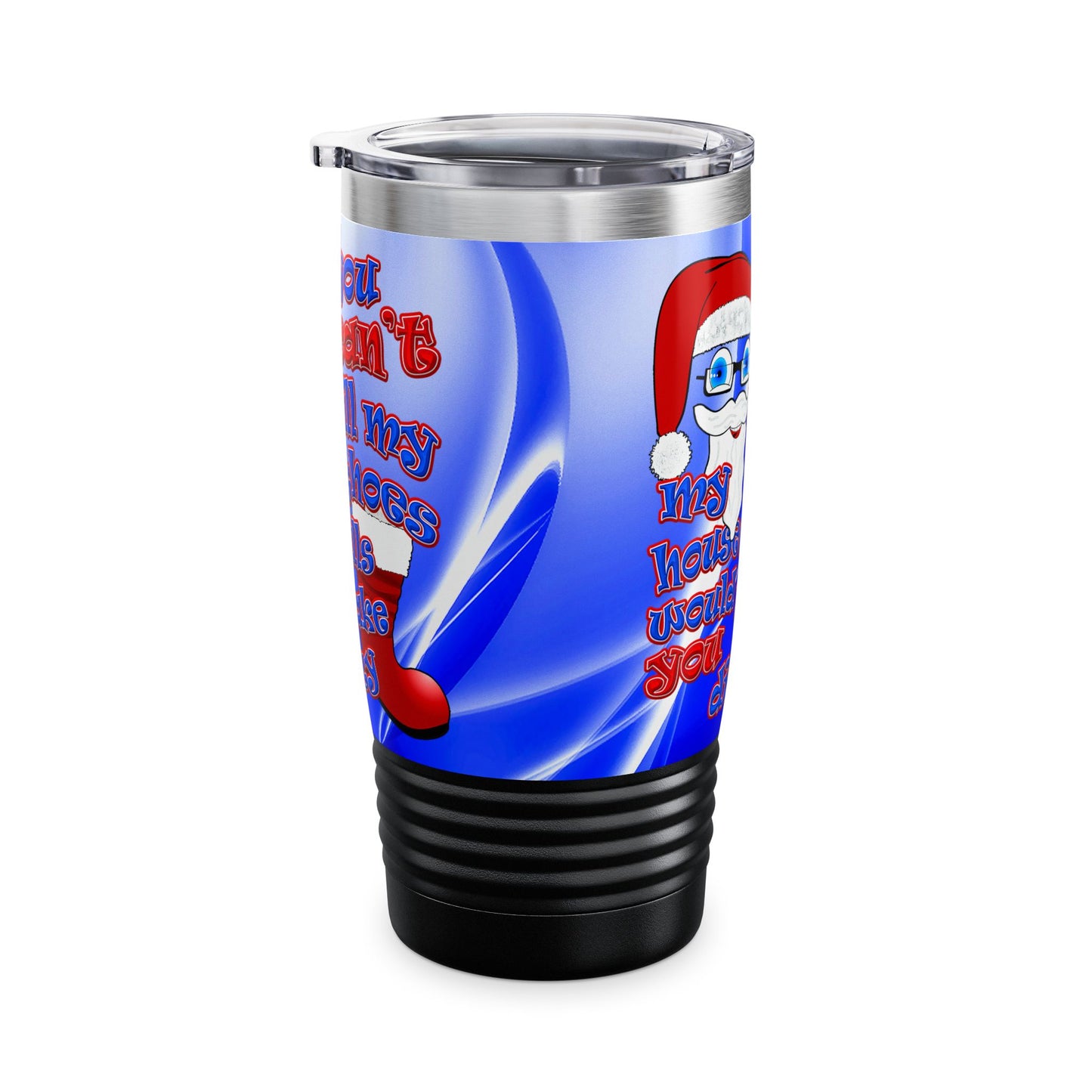 santa's shoes - Ringneck Tumbler, 20oz (blue-white wave)