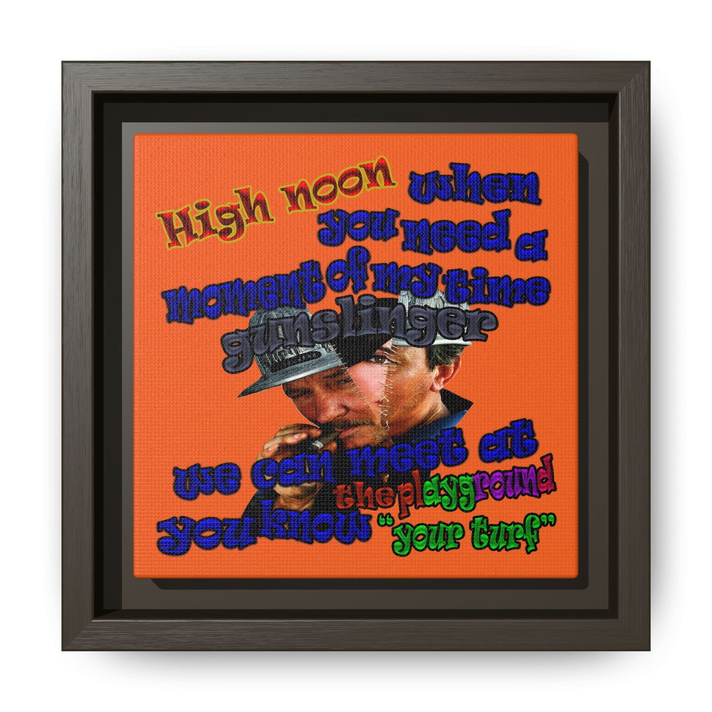 high noon - framed canvas art (orange)