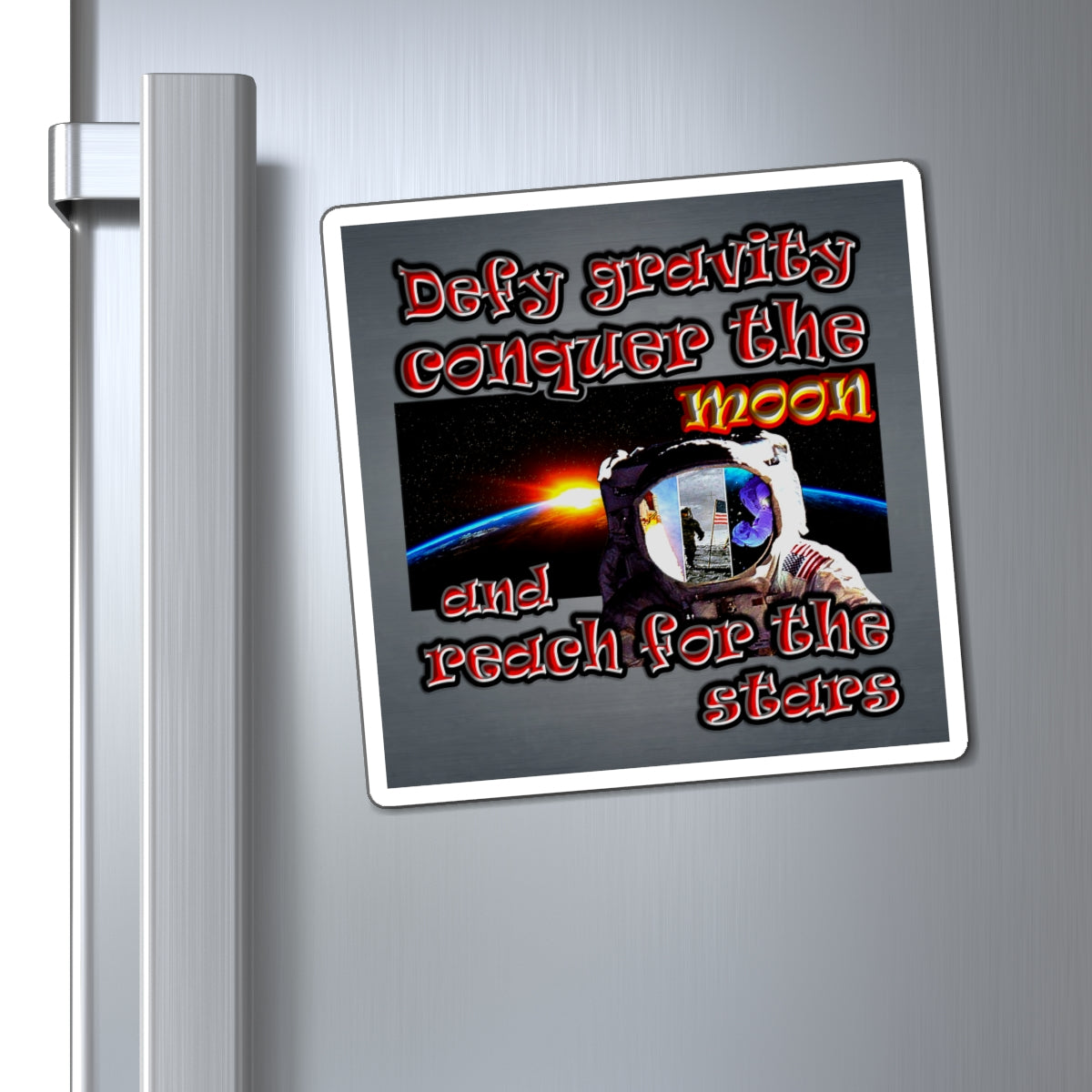 defy conquer reach - Magnets - (grey-light grey)