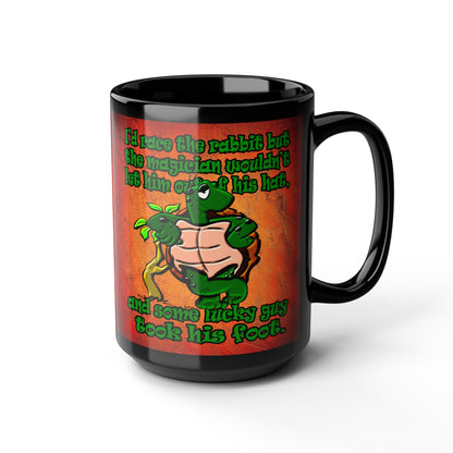 turtle race - Black Mug (burnt orange)