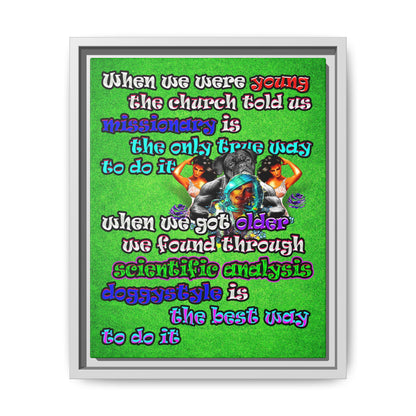 doggystyle - framed canvas art (green turf)