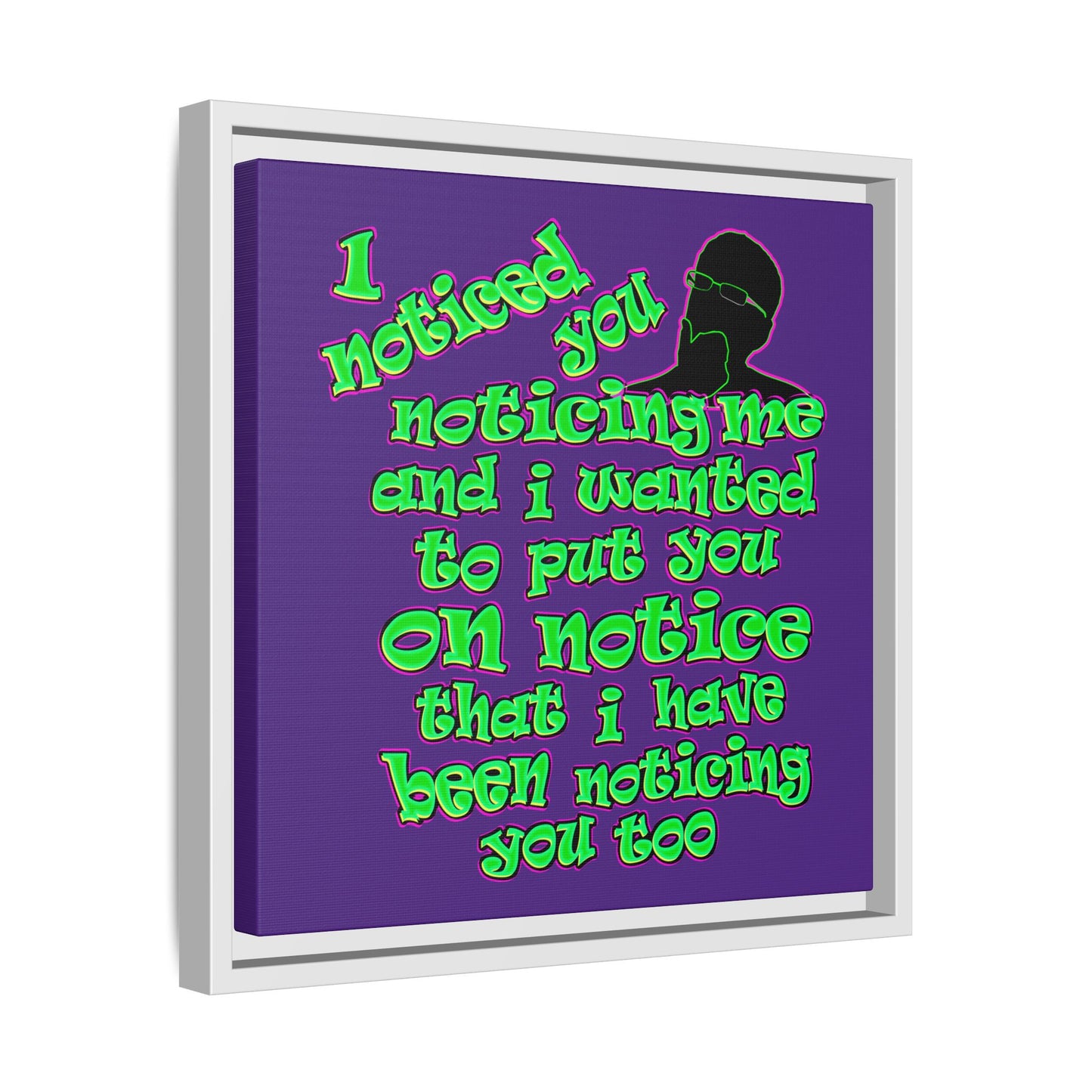 noticed you noticing - framed canvas art (purple)