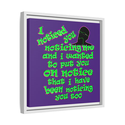 noticed you noticing - framed canvas art (purple)