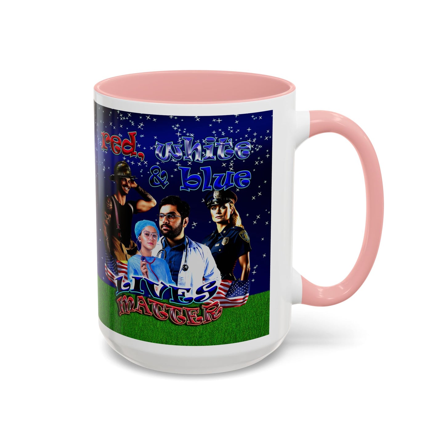 rw&b lives matter - Accent Mug ('snoops' background)