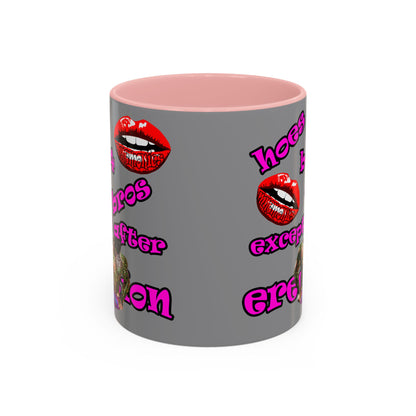 hoes b4 bros - Accent Mug (grey)
